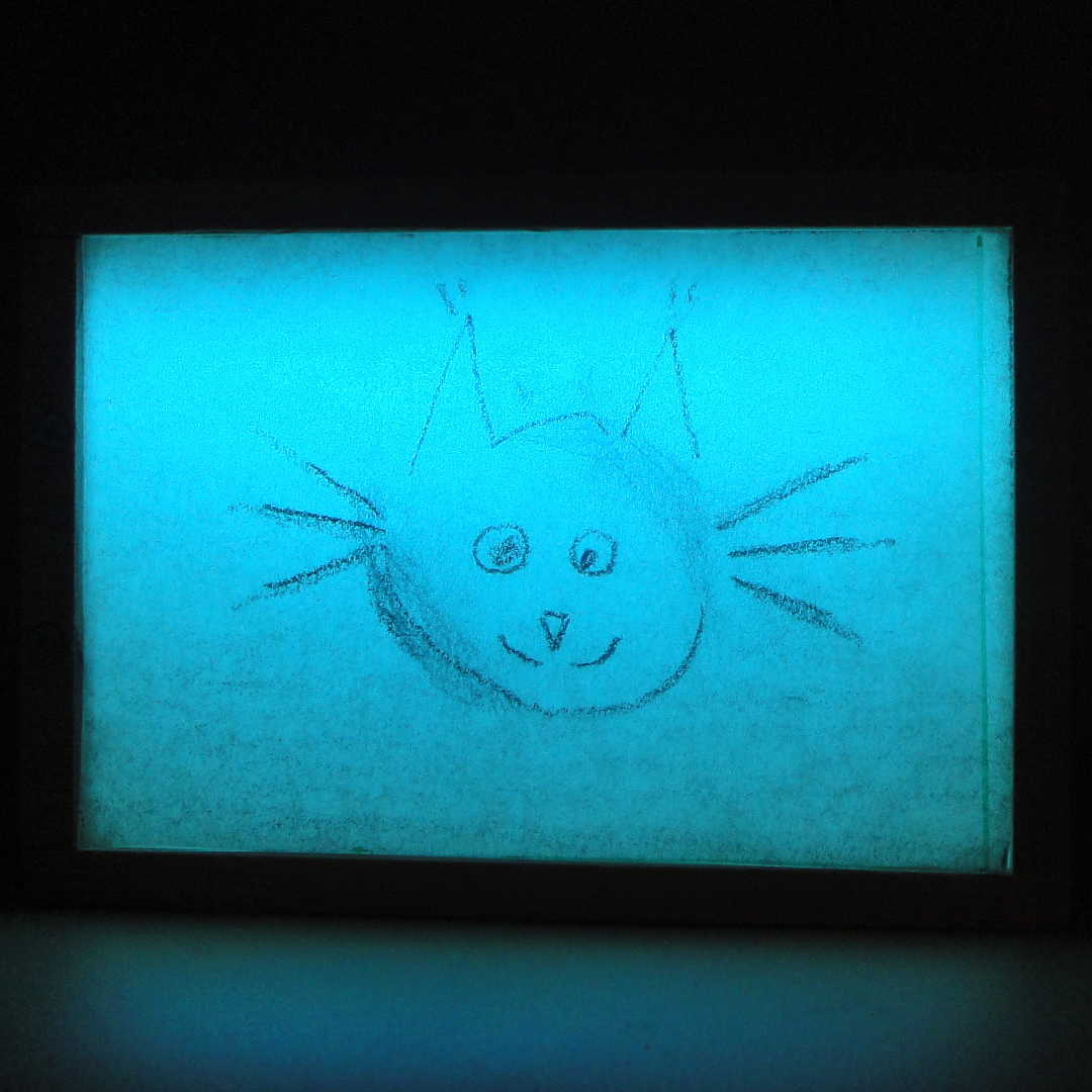 Nachtlicht Monster Putzer - Leuchtfläche mit Zeichnung auf Backpapier