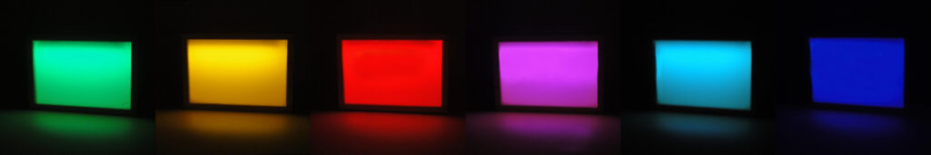 Nachtlichter in den 6 Farben grün gelb rot pink ice und blau